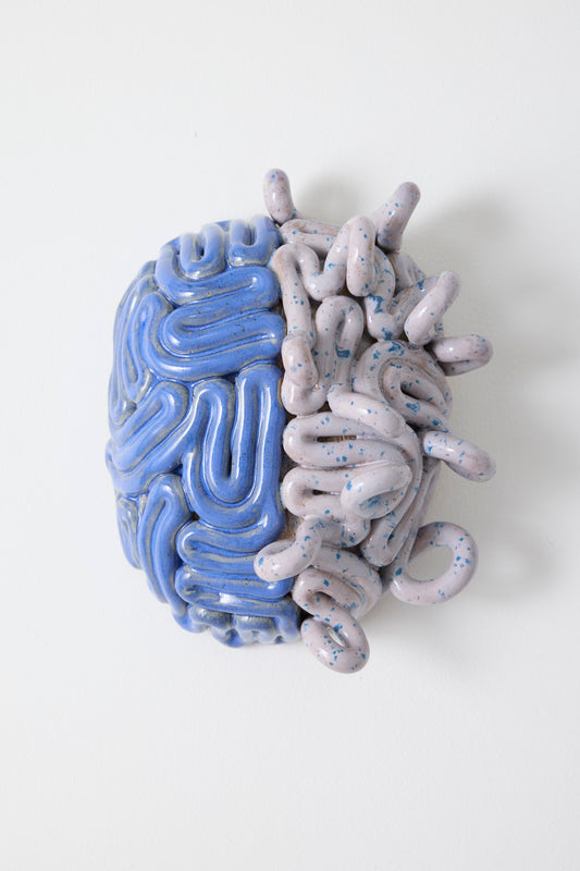 Krøllet hjerne blå/lilla - Hulda Rún