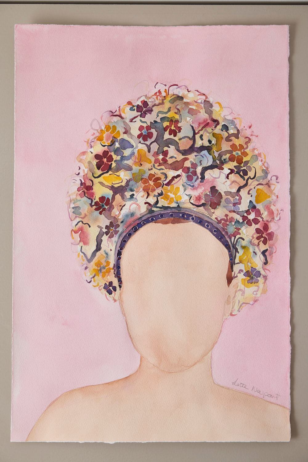 Flowerhead med rosa baggrund