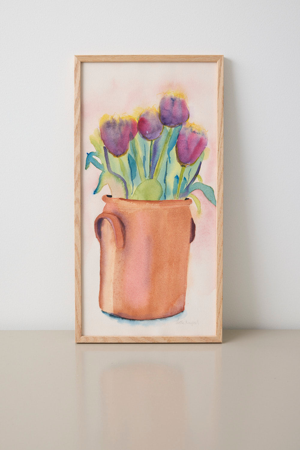 Syltekrukke med tulipaner