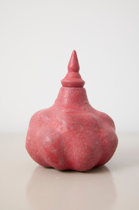 Rød lågkrukke - Lotte Lemor