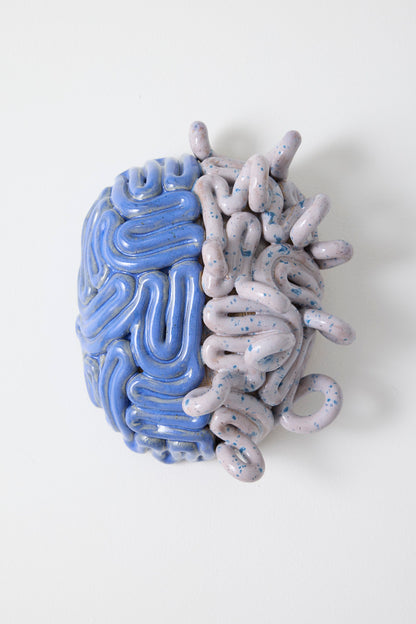 Krøllet hjerne blå/lilla - Hulda Rún