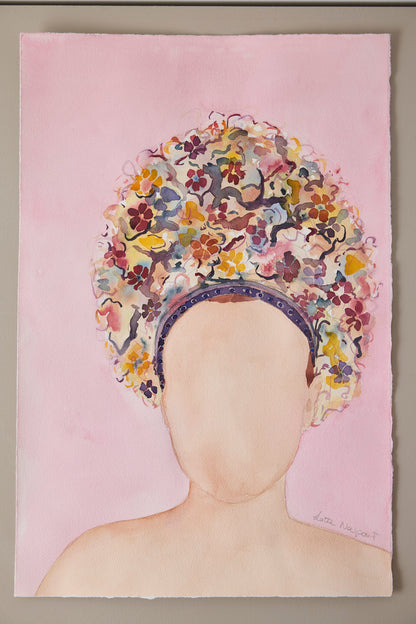 Flowerhead med rosa baggrund - Lotte Neupart