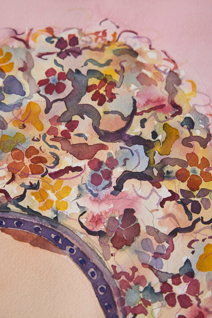 Flowerhead med rosa baggrund - Lotte Neupart