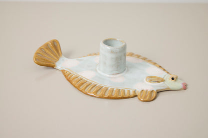 Fladfisk lysestage - Mia Lindbirk
