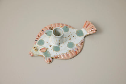 Fladfisk lysestage - Mia Lindbirk